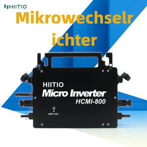 HIITIO HCMI-800 800W Netzgekoppelter Mikrowechselrichter Intelligente WLAN-Überwachung Mit Adapter Solarpanele