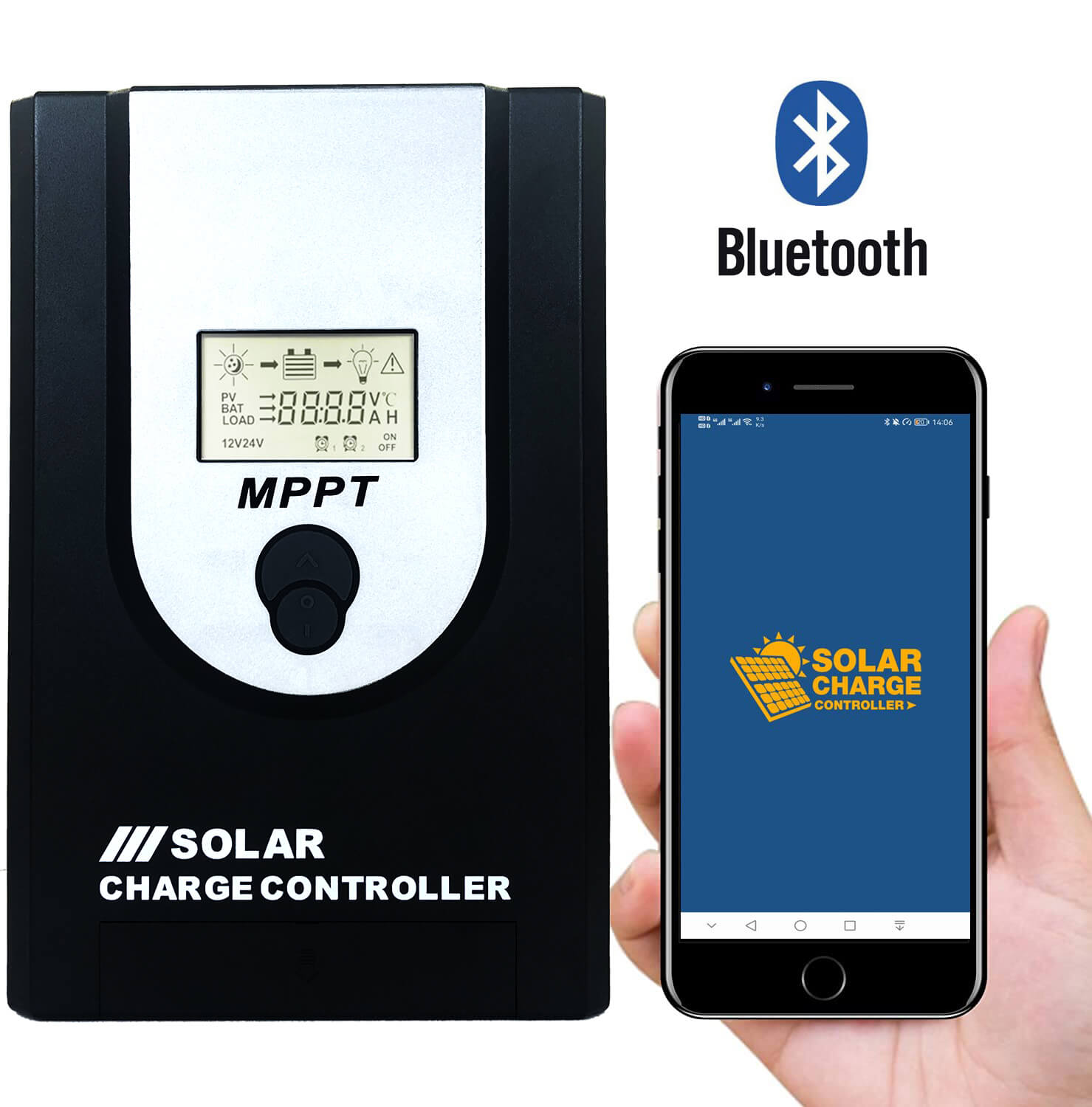 BLUESUN-MPJ30 12/24V 30A MPPT Solar Controller mit einem externen Bluetooth und zwei USB-Anschlüssen - Bluesun Solar DE