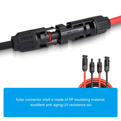 BLUESUN 6mm rote und schwarze Photovoltaik-Verlängerungsleitung in verschiedenen Längen mit IP67 UV-Schutz