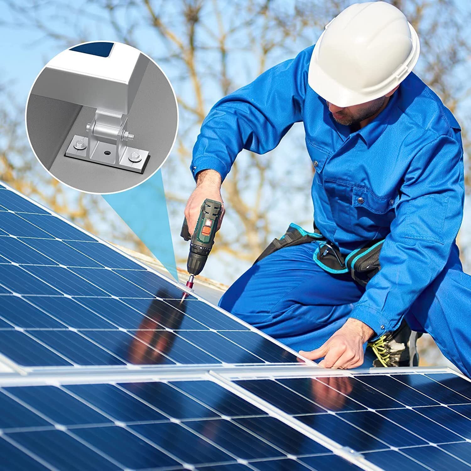 BLUESUN Aluminiumlegierung Solarmodul Halterung für Flachdach oder Wandmontage (Verstellbar) - Bluesun Solar DE