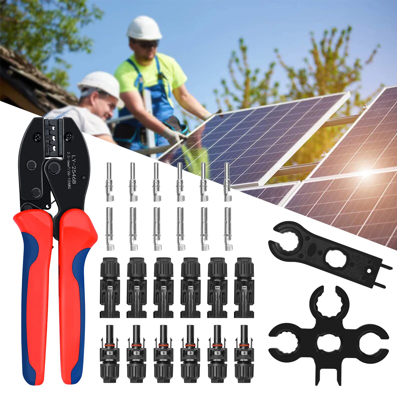 Bluesun Solar Crimpzangenset für 2,5/4/6mm2 Solarleitungen | Komplettes Werkzeugset für Solarinstallationen - Bluesun Solar DE